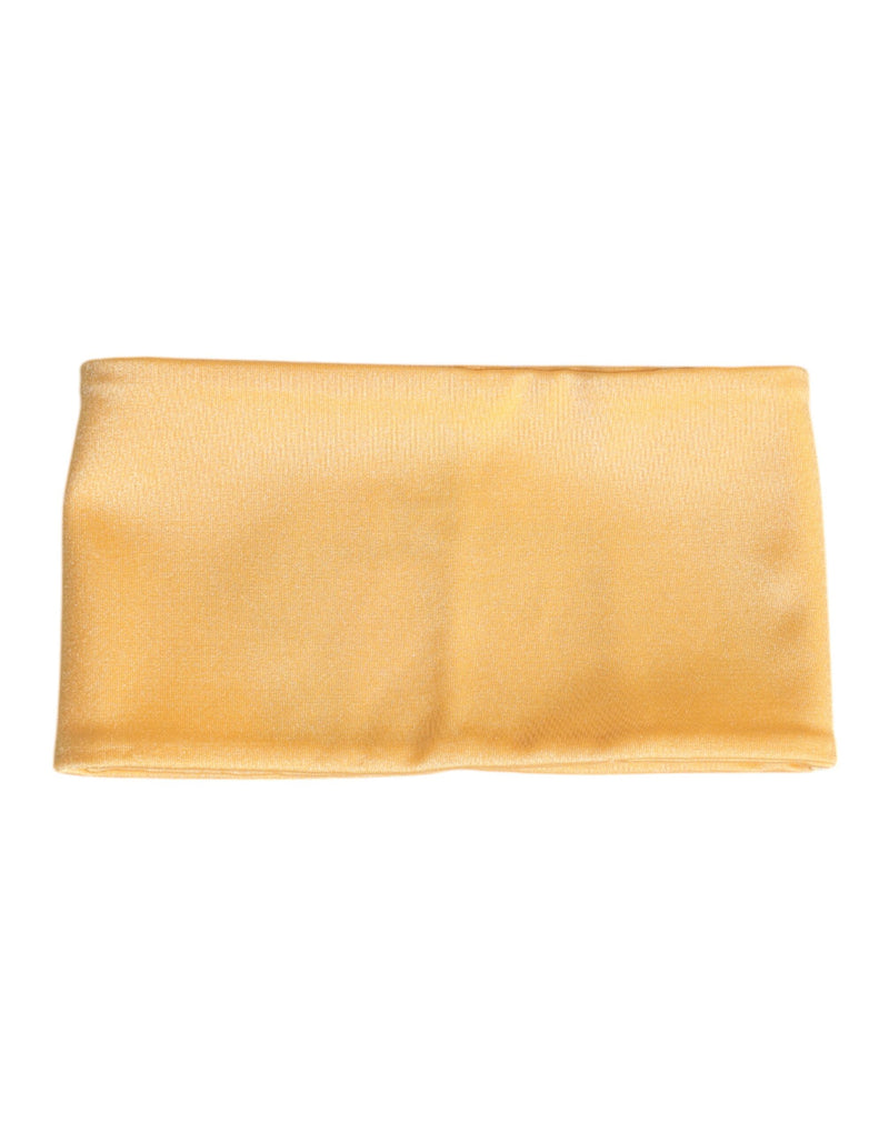 Yellow Nylon Stretch Women Neck Warmer Scarf-Dolce & Gabbana-LabelTerrace.com