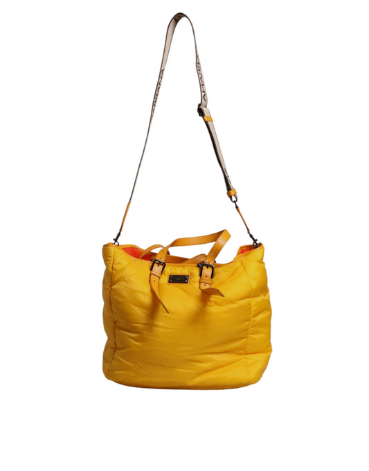 Yellow Orange Nylon Logo Plaque Hand Shoulder Duffle Bag-Dolce & Gabbana-LabelTerrace.com