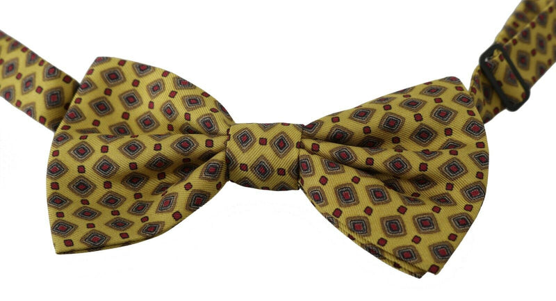 Yellow Pattern Silk Adjustable Neck Tie-Dolce & Gabbana-LabelTerrace.com