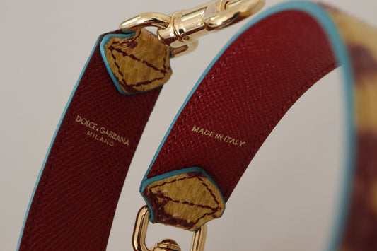 Yellow Red Leather Gold Tone Shoulder Strap-Dolce & Gabbana-LabelTerrace.com