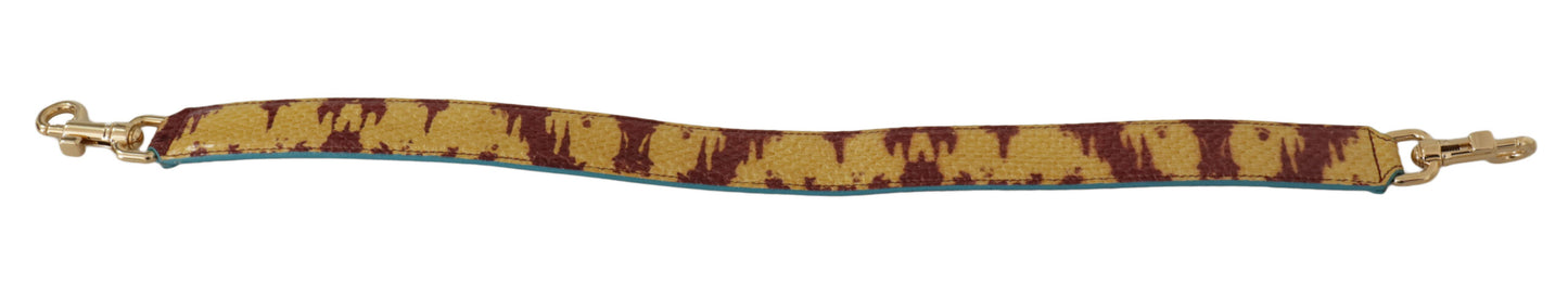 Yellow Red Leather Gold Tone Shoulder Strap-Dolce & Gabbana-LabelTerrace.com