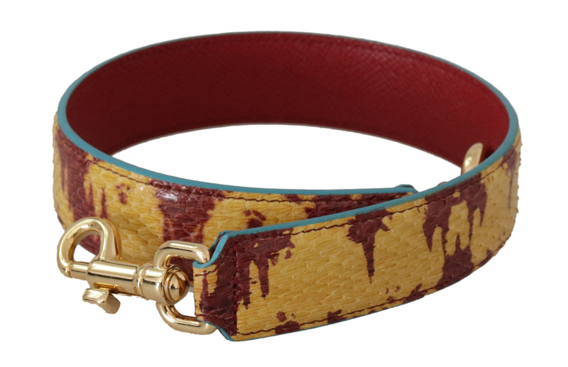 Yellow Red Leather Gold Tone Shoulder Strap-Dolce & Gabbana-LabelTerrace.com