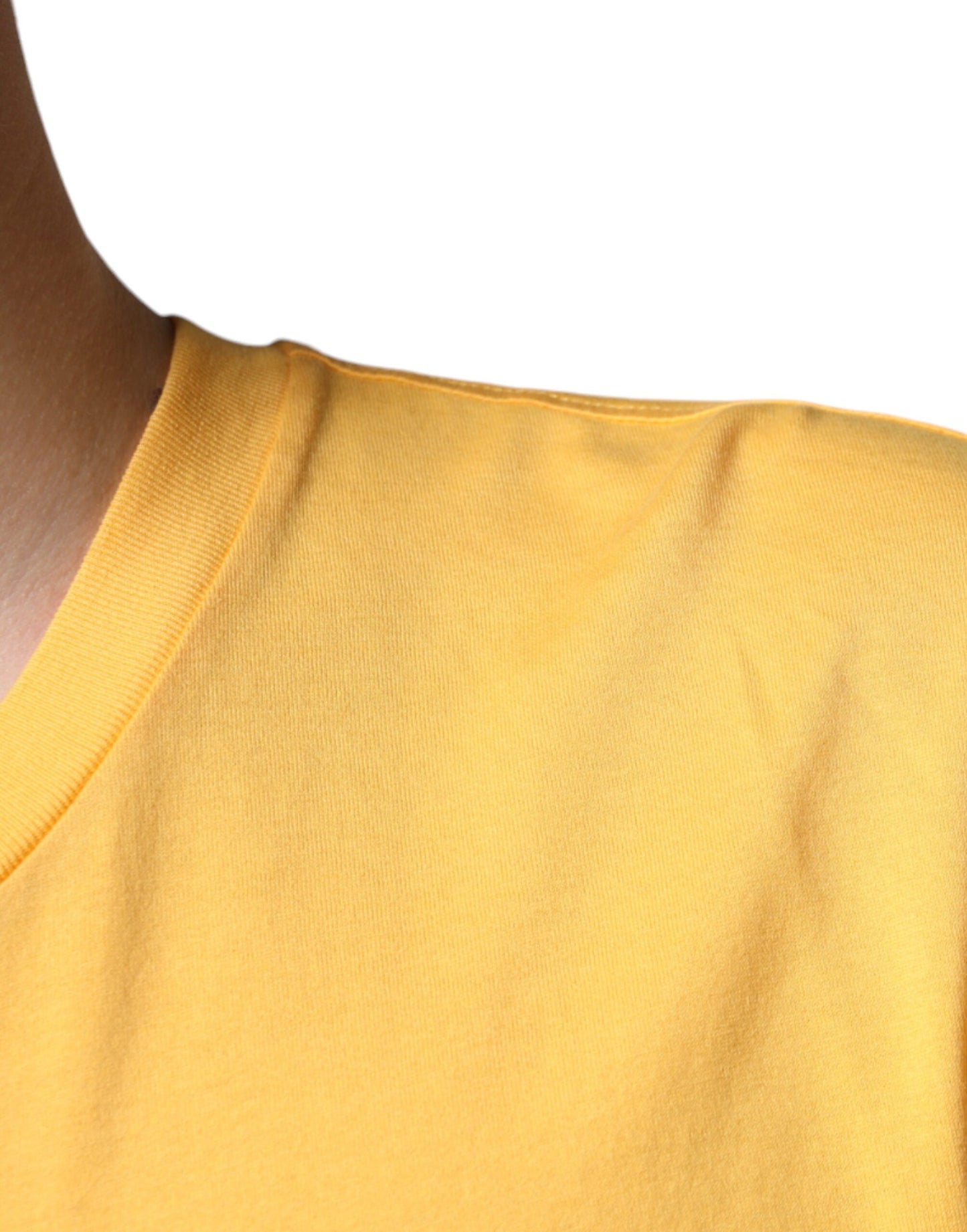 Yellow Secret Graden Floral Cotton Crew Neck T-shirt-Dolce & Gabbana-LabelTerrace.com