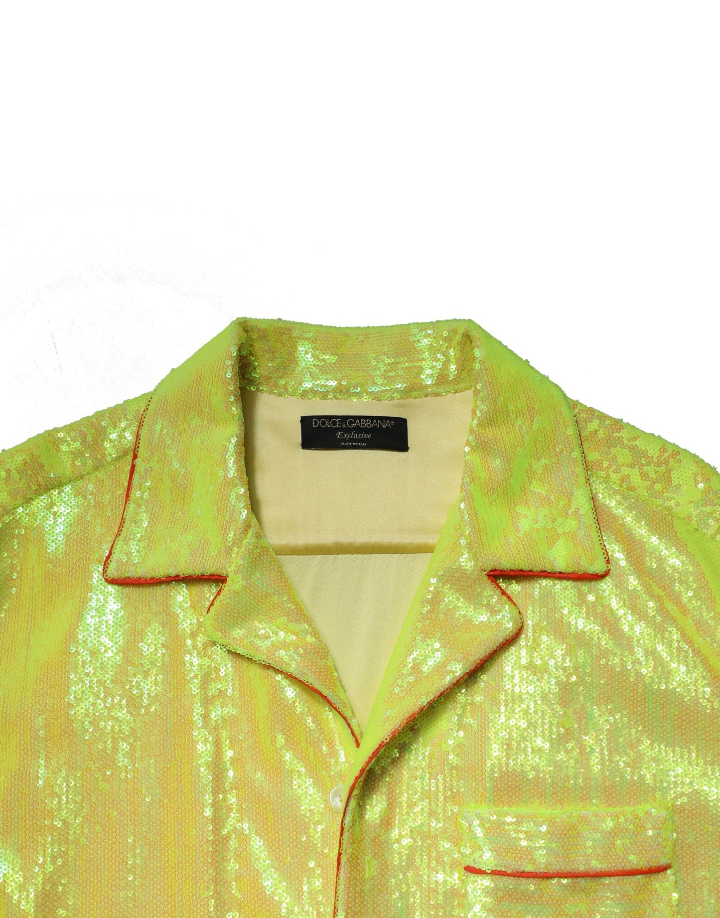 Yellow Sequin Polyester Lounge Casual Shirt-Dolce & Gabbana-LabelTerrace.com