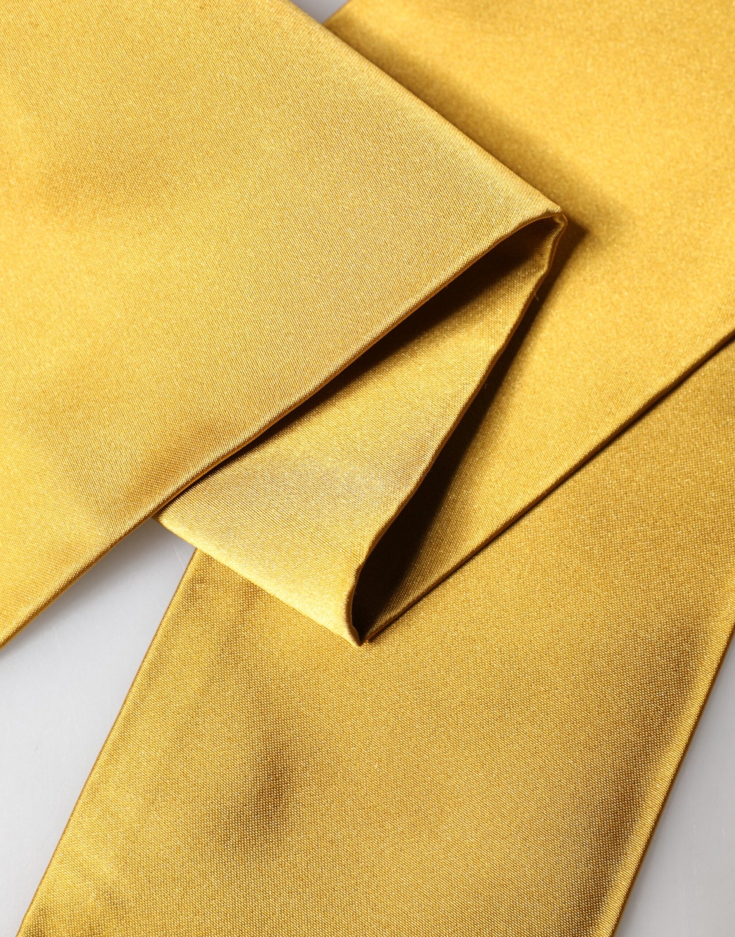 Yellow Silk Fringes Neck Wrap Foulard Scarf