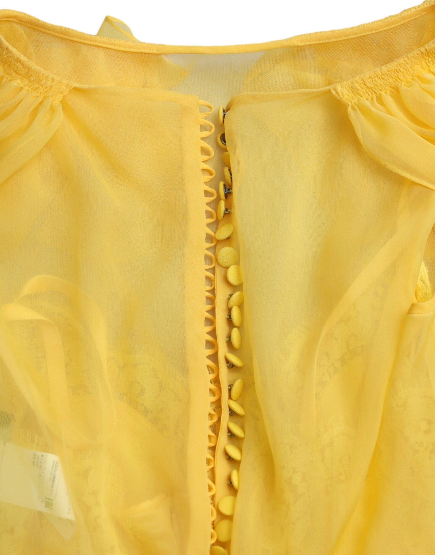 Yellow Silk Sheath Belted Long Maxi Dress-Dolce & Gabbana-LabelTerrace.com