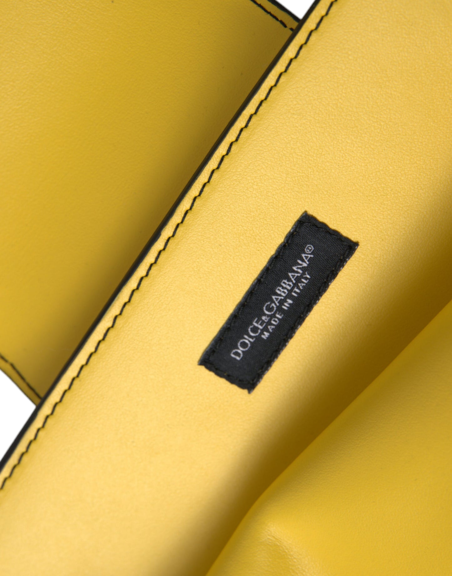 Yellow Smooth Leather DG Logo Clutch Crossbody Case Bag-Dolce & Gabbana-LabelTerrace.com