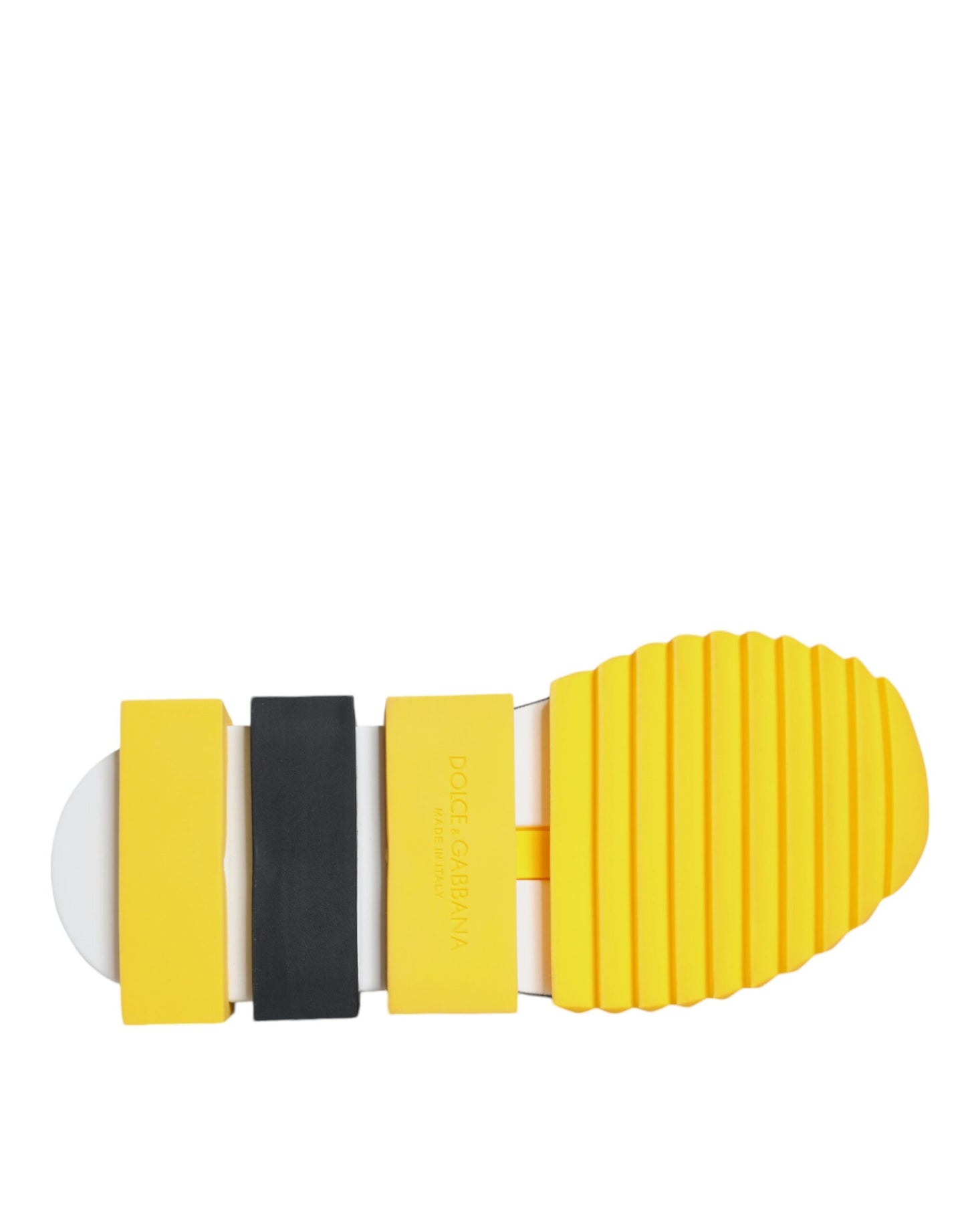 Yellow Sorrento Crystals Low Top Sneakers Shoes-Dolce & Gabbana-LabelTerrace.com