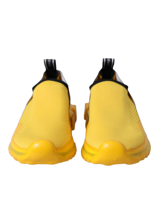 Yellow Sorrento Slip On Sneakers Women Shoes-Dolce & Gabbana-LabelTerrace.com