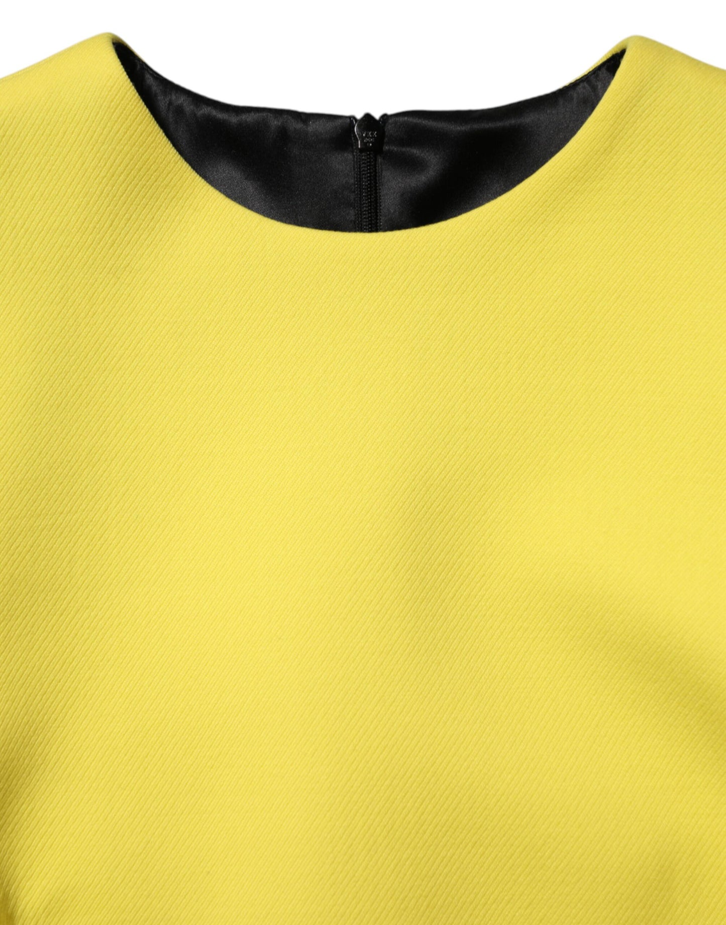Yellow Viscose Acetate Mini Long Sleeve Dress-Dolce & Gabbana-LabelTerrace.com