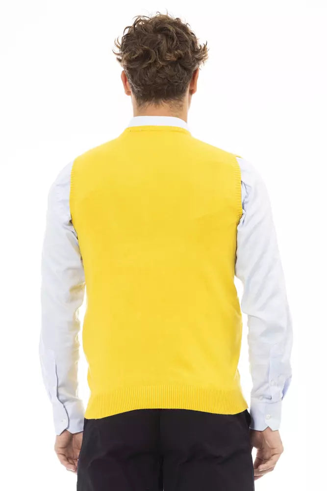 Yellow Viscose Men Jacket
