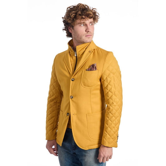 Yellow Wool Men Jacket-Roberto Pepe Luxury-LabelTerrace.com