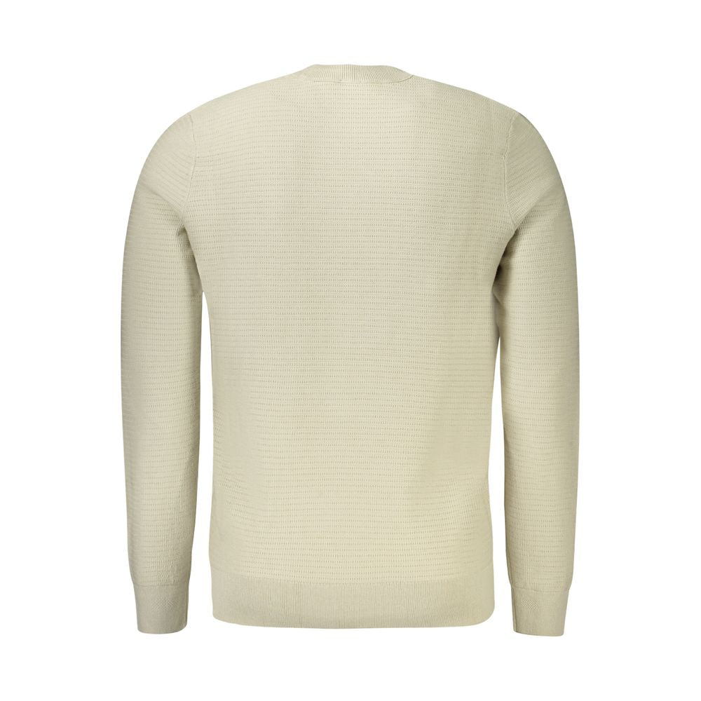Beige Cotton Men Sweater-Hugo Boss-LabelTerrace.com