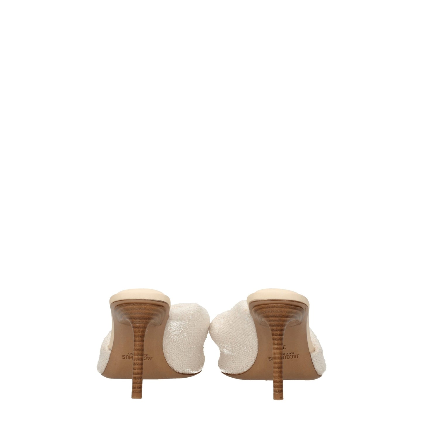 Beige Fabric Stiletto Heel Sandals-Jacquemus-LabelTerrace.com