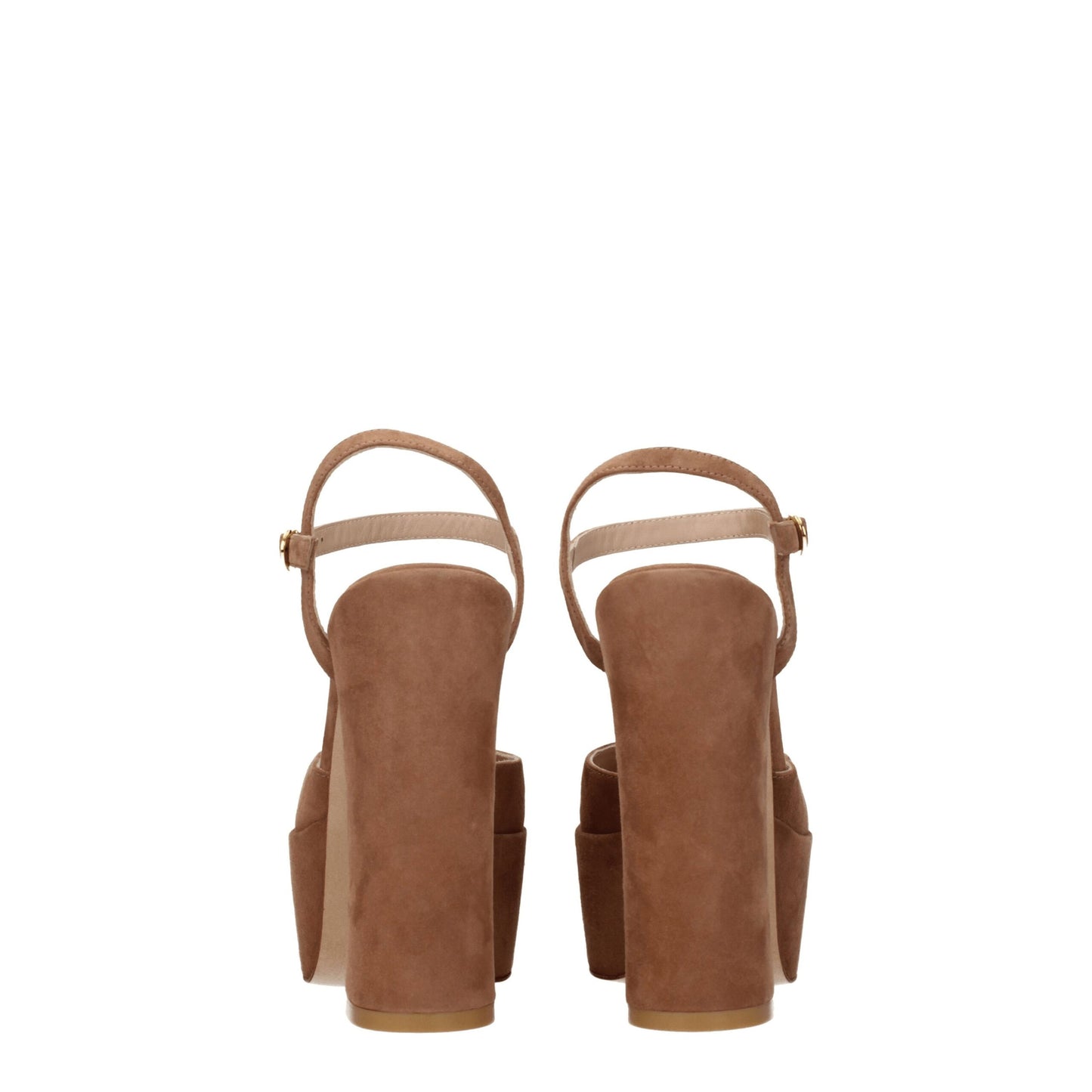 Beige Leather Platform Sandals-Stuart Weitzman-LabelTerrace.com