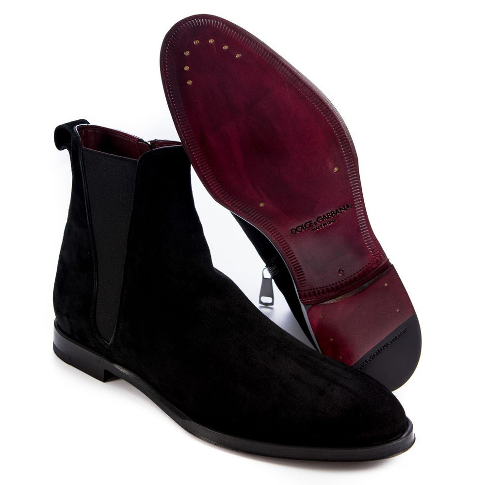 Black Calfskin Men Ankle Boot-Dolce & Gabbana-LabelTerrace.com
