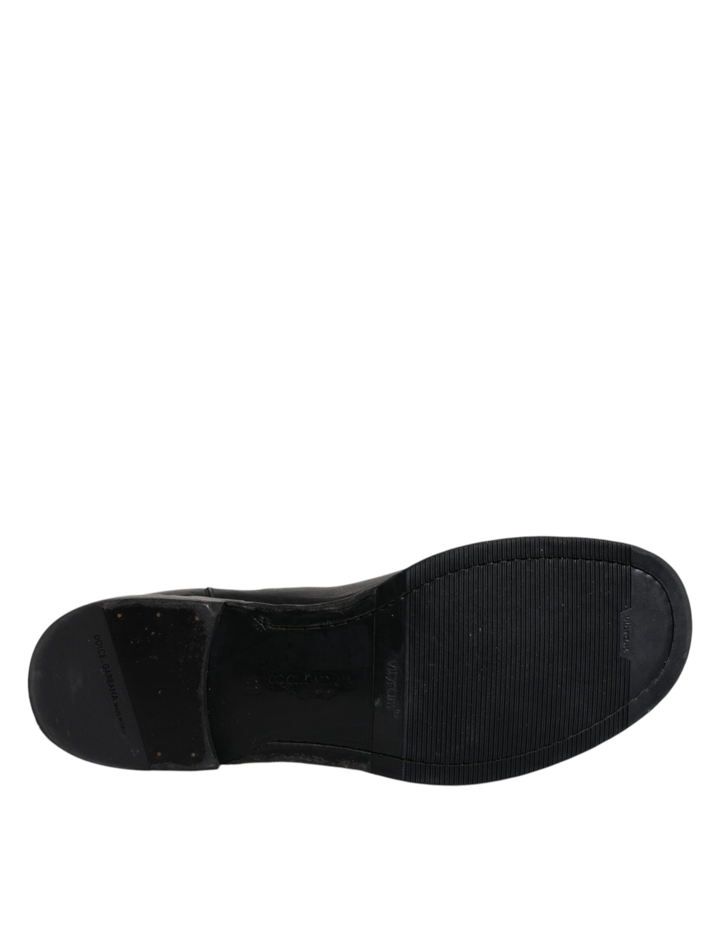 Black Horse Leather Mid Calf Boots Shoes-Dolce & Gabbana-LabelTerrace.com