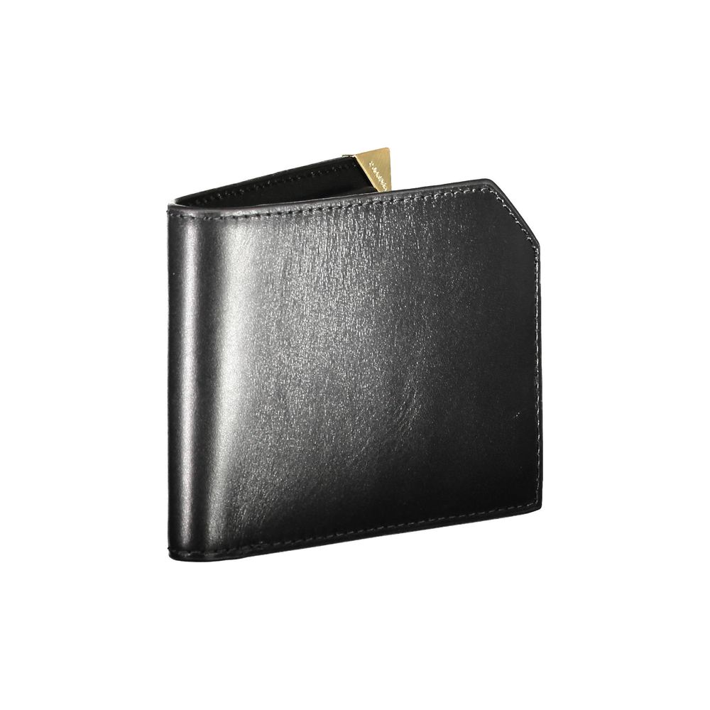"Black Leather Men Wallet"-Calvin Klein-LabelTerrace.com