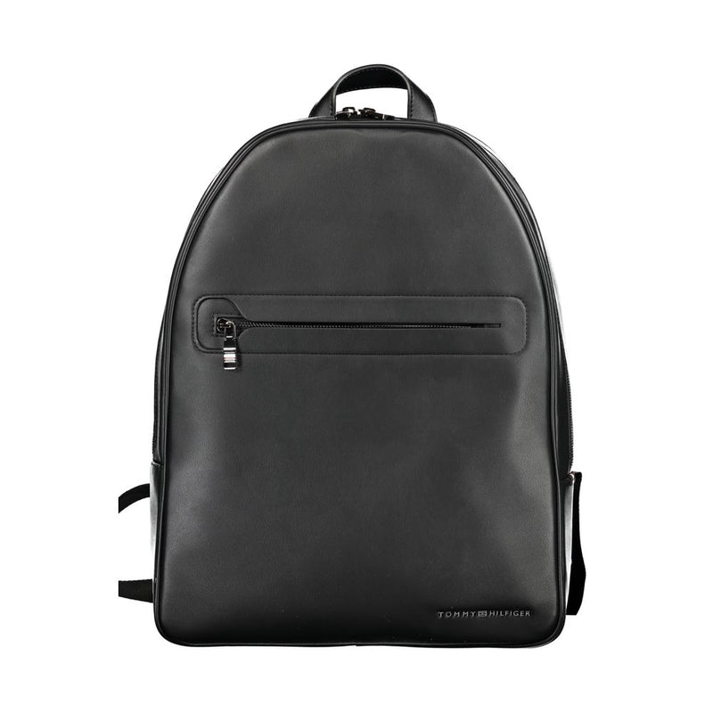 Black Polyester Backpack-Tommy Hilfiger-LabelTerrace.com