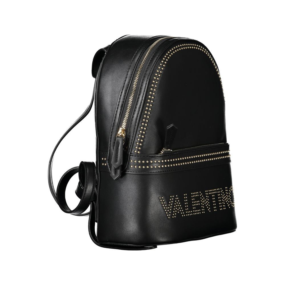 Black Polyethylene Women Backpack-Mario Valentino-LabelTerrace.com