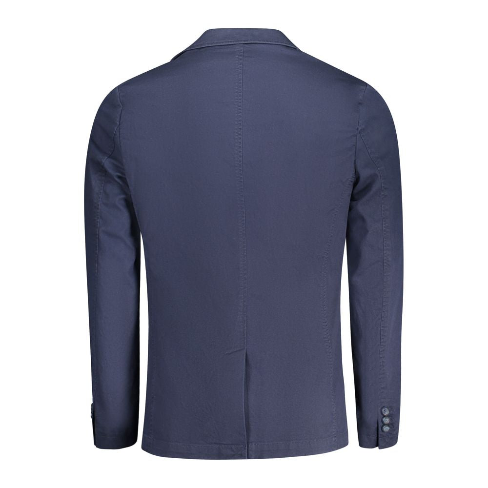 Blue Cotton Men Jacket-Guess Jeans-LabelTerrace.com