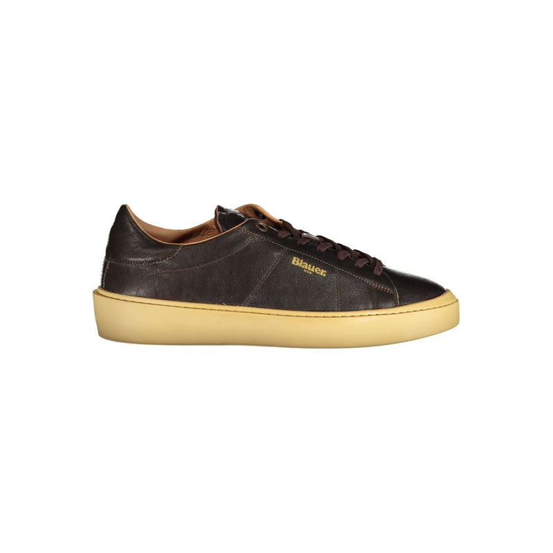 Brown Leather Men Sneaker-Blauer-LabelTerrace.com