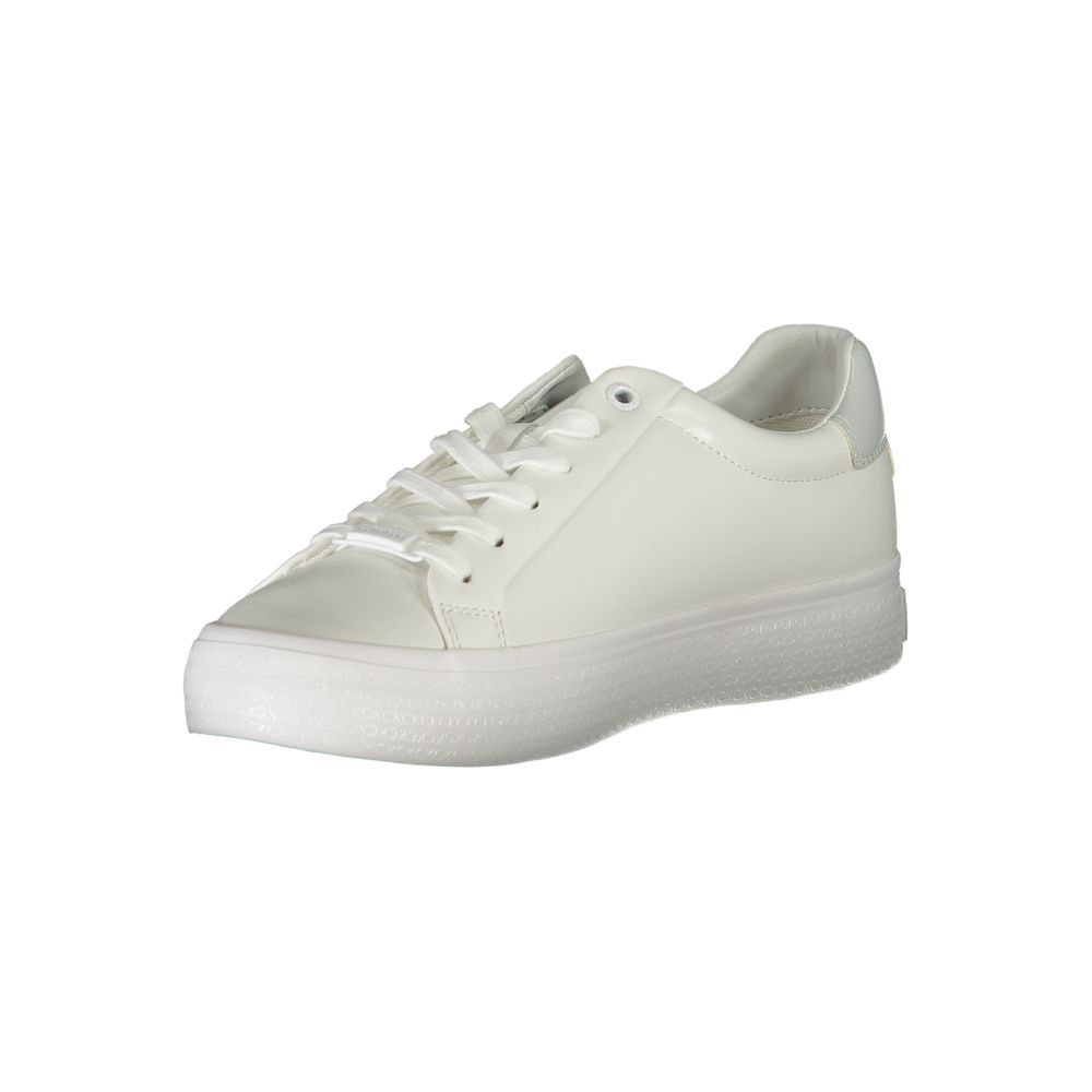 Elegant White Sneakers with Contrast Detailing-Calvin Klein-LabelTerrace.com