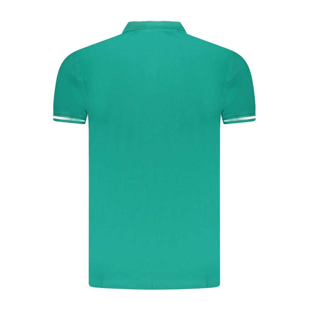Green Cotton Men Polo Shirt