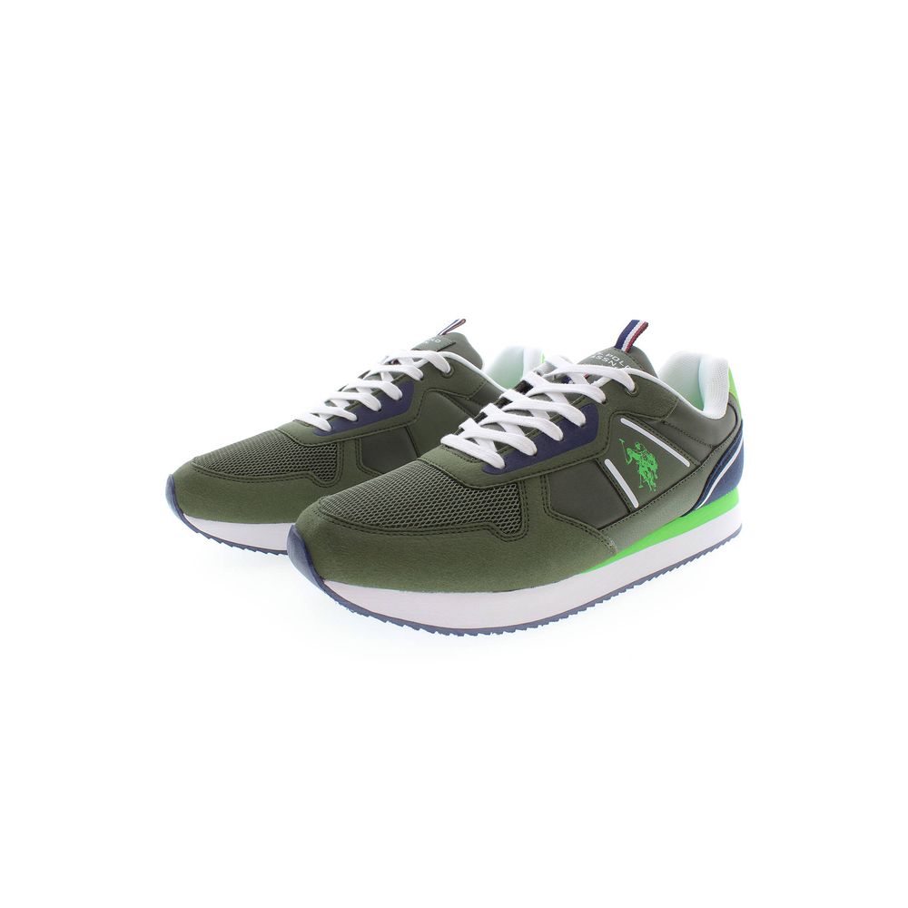Green Polyester Men Sneaker-U.S. POLO ASSN.-LabelTerrace.com
