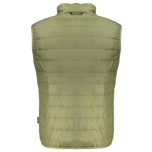 Green Polyester Men's Sleeveless Jacket-Napapijri-LabelTerrace.com