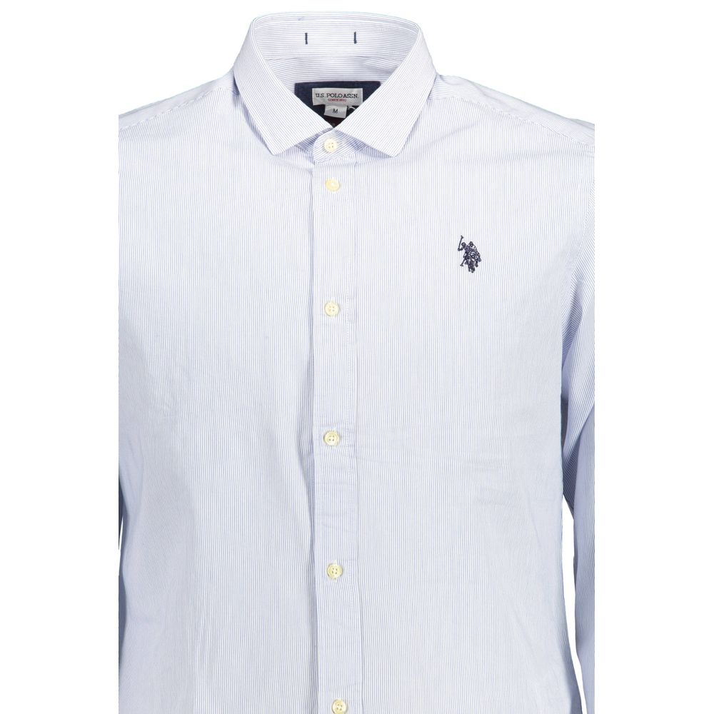 Light Blue Cotton Men Shirt-U.S. POLO ASSN.-LabelTerrace.com