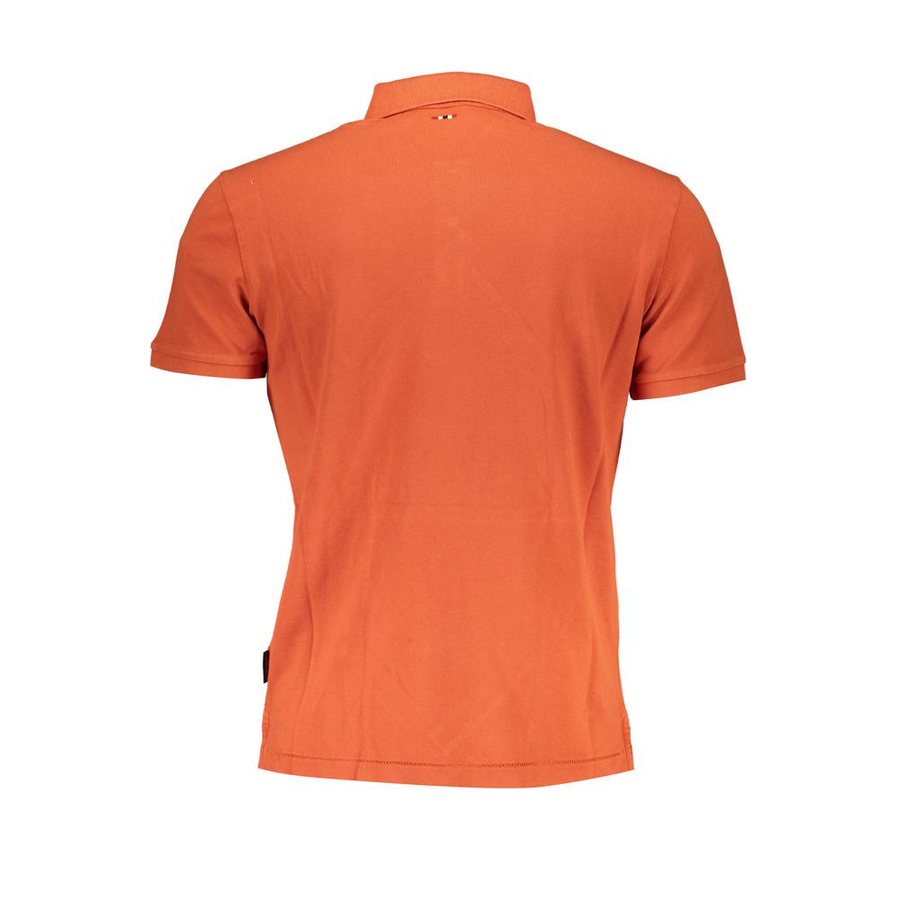 Orange Cotton Polo Shirt-Napapijri-LabelTerrace.com