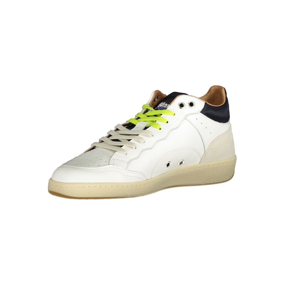 White Leather Men Sneaker-Blauer-LabelTerrace.com