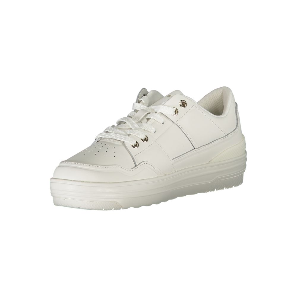 White Leather Women Sneaker-Tommy Hilfiger-LabelTerrace.com