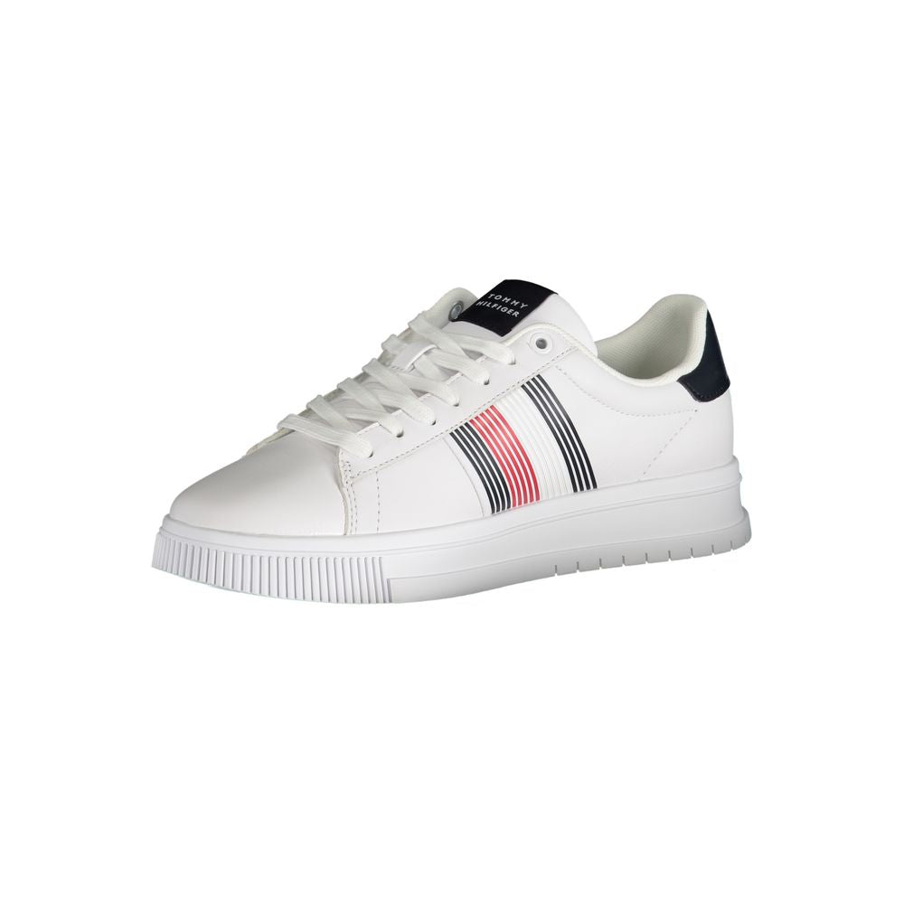White Polyester Sneaker-Tommy Hilfiger-LabelTerrace.com