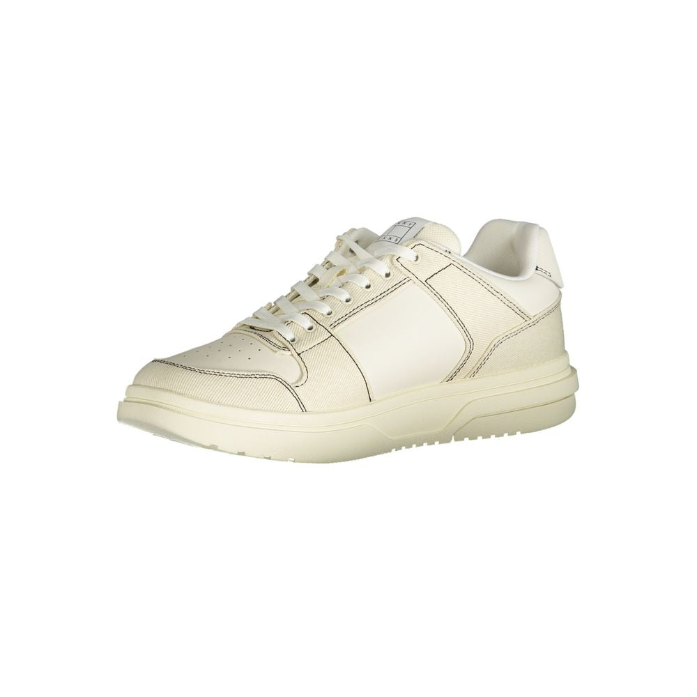 White Polyester Sneaker-Tommy Hilfiger-LabelTerrace.com