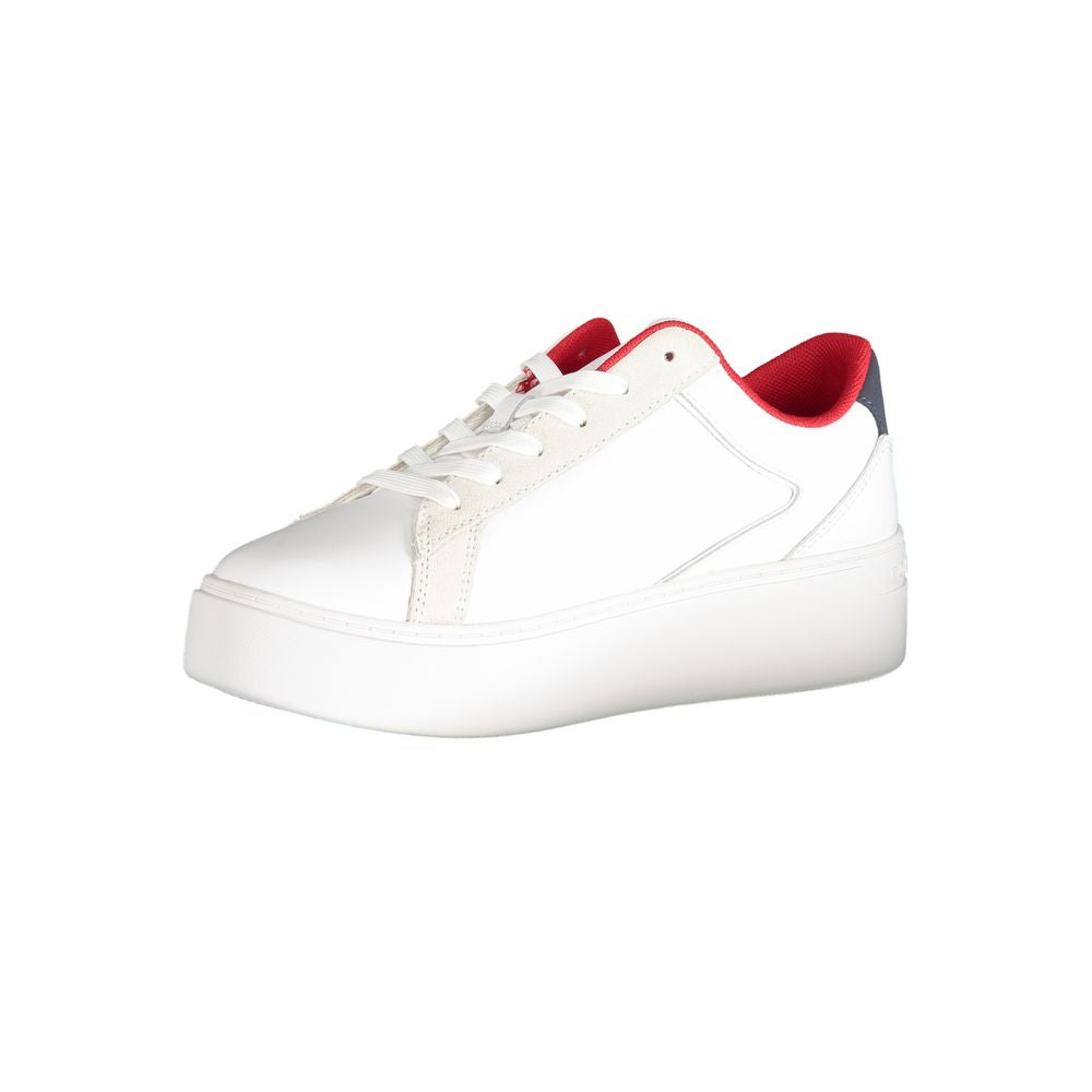White Polyester Sneaker-Tommy Hilfiger-LabelTerrace.com