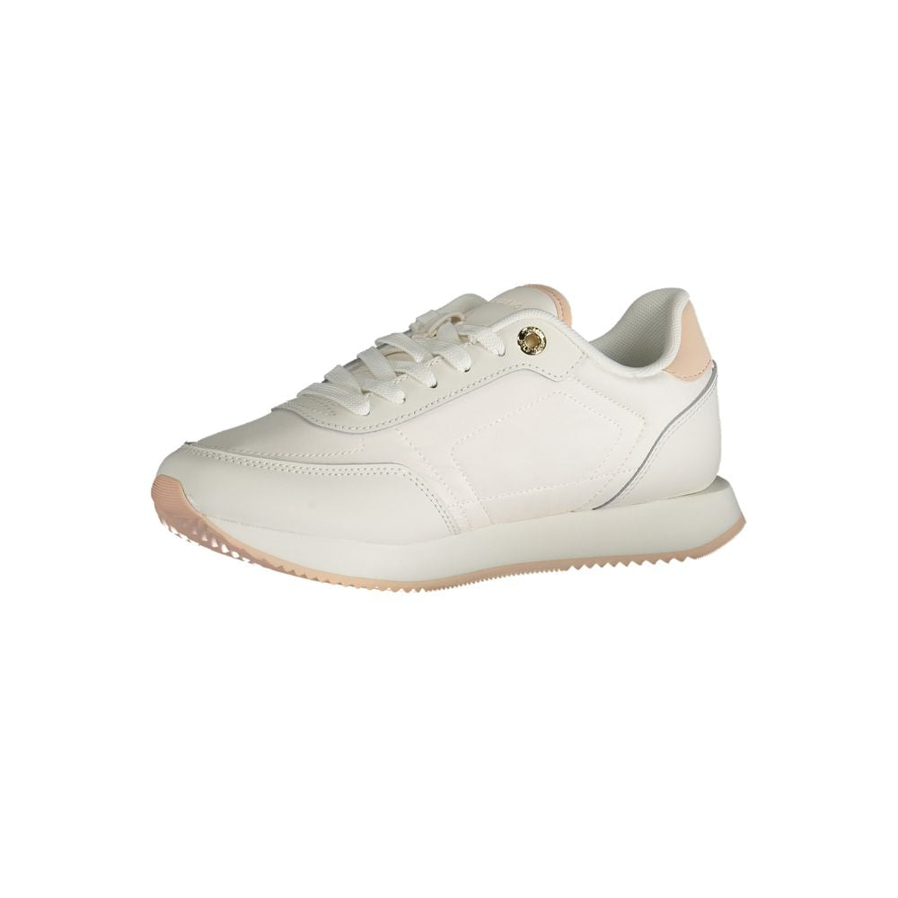 White Polyester Sneaker-Tommy Hilfiger-LabelTerrace.com