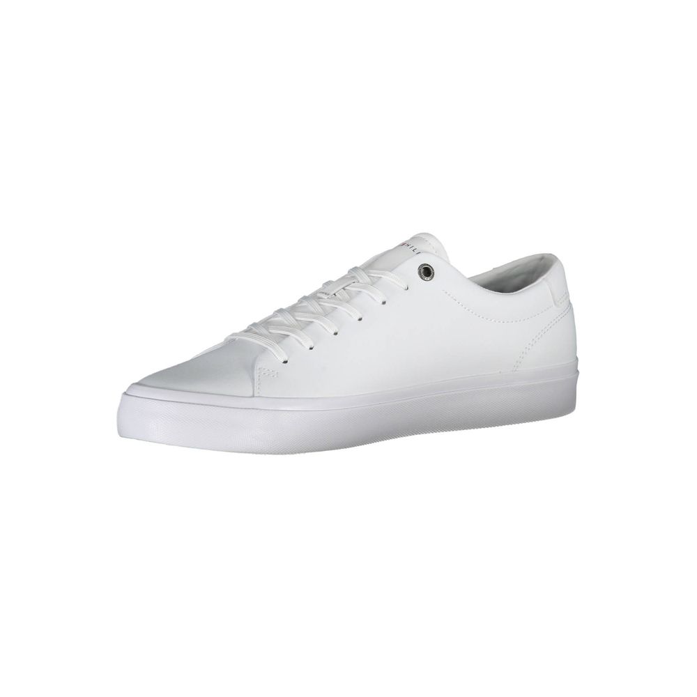 White Polyester Sneaker-Tommy Hilfiger-LabelTerrace.com