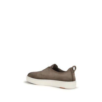 Beige Calf Leather Bos Taurus Low Top Sneakers