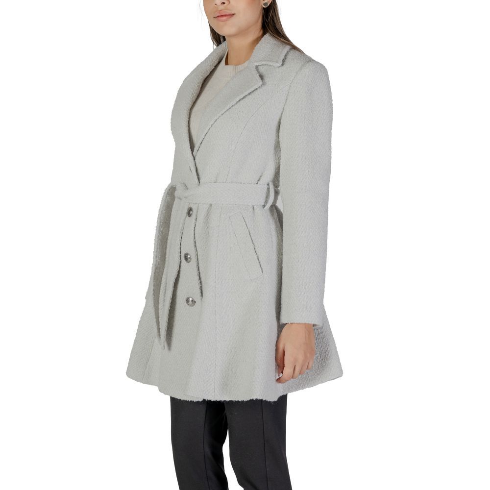 Gray Polyester And Wool Coat