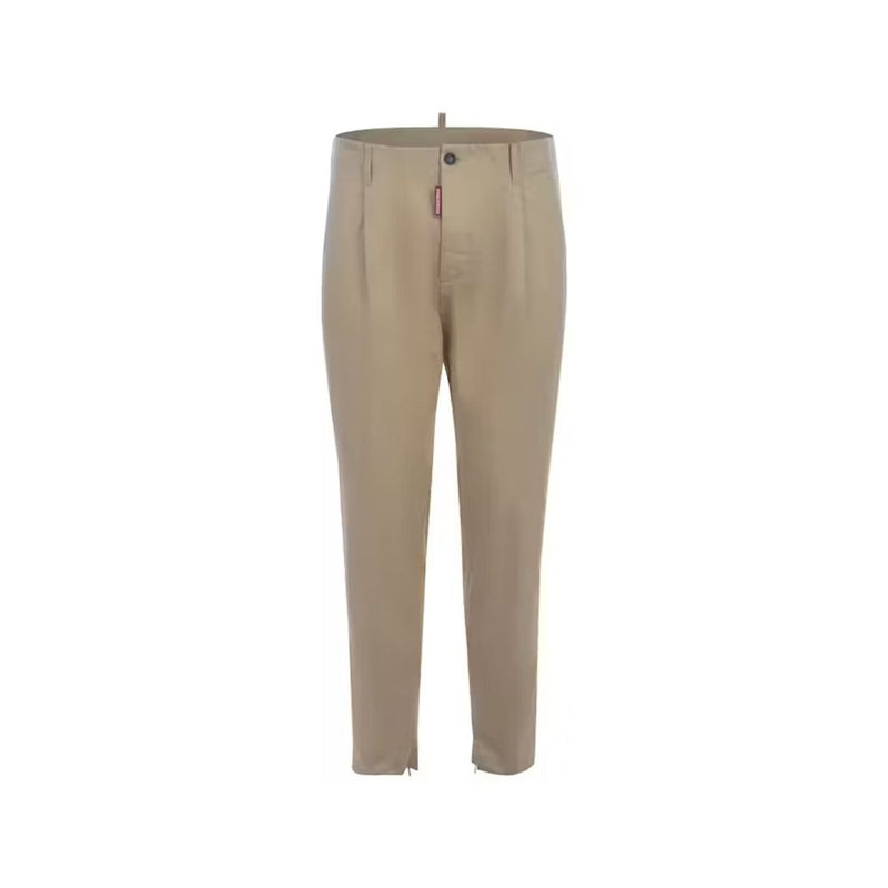 Beige Cotton Chino Pants