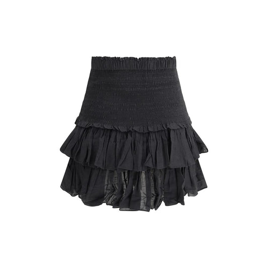 Black Cotton Mini Skirt