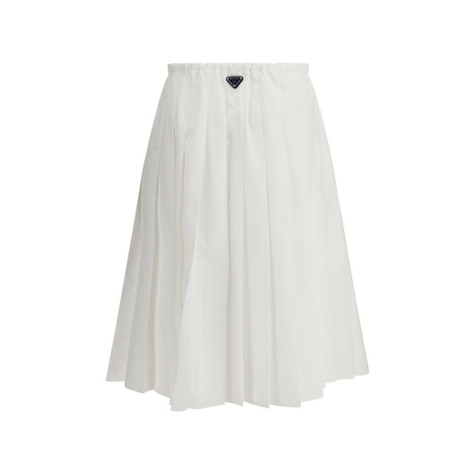 White Cotton Long Skirt