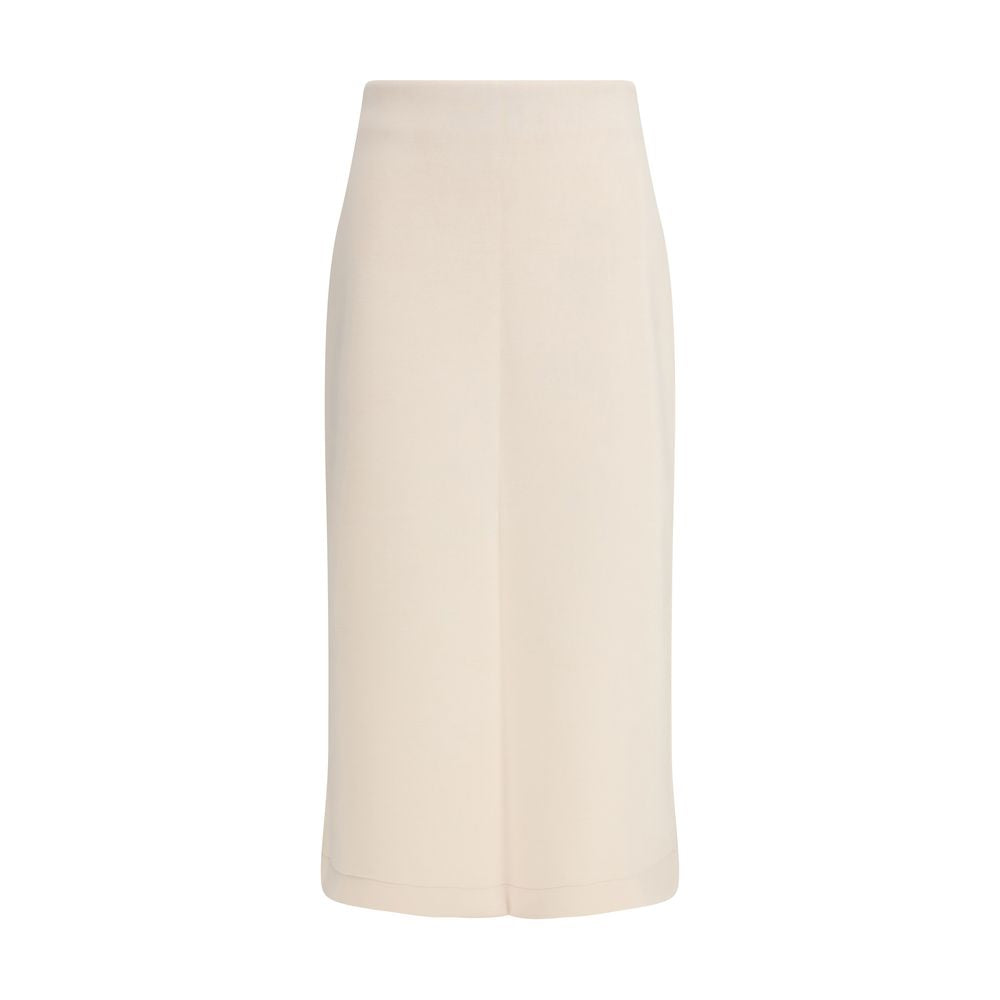 Beige Modal Midi Skirt