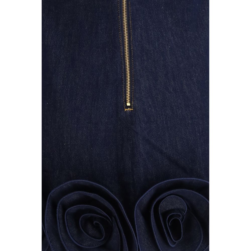 Blue Cotton Casual Dress