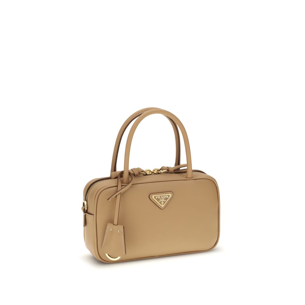 Beige Calf Leather Bos Taurus Handbag