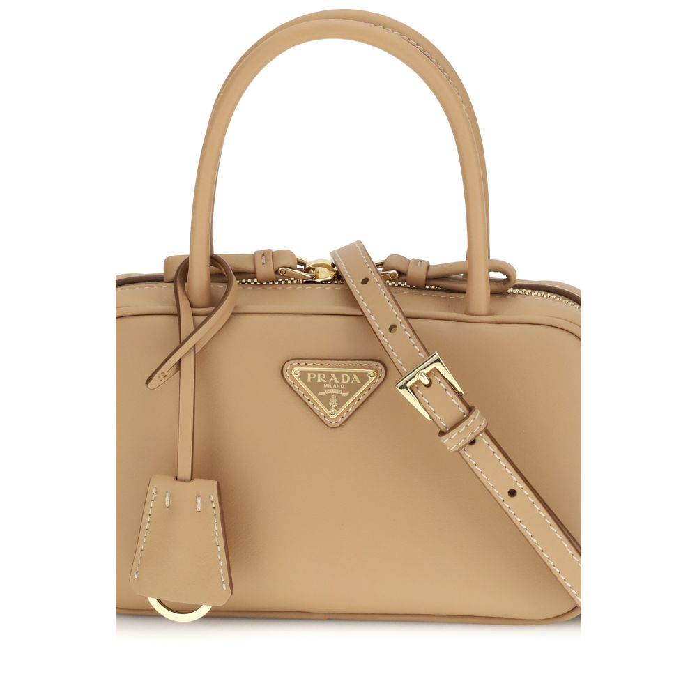 Beige Calf Leather Bos Taurus Handbag