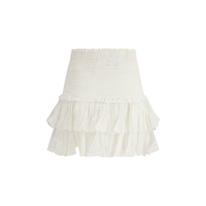 White Cotton Mini Skirt