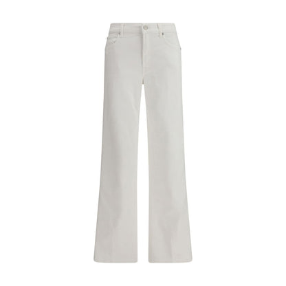 White Cotton Straight-Leg Jeans
